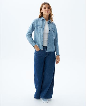 Camisa con bolsillos para mujer