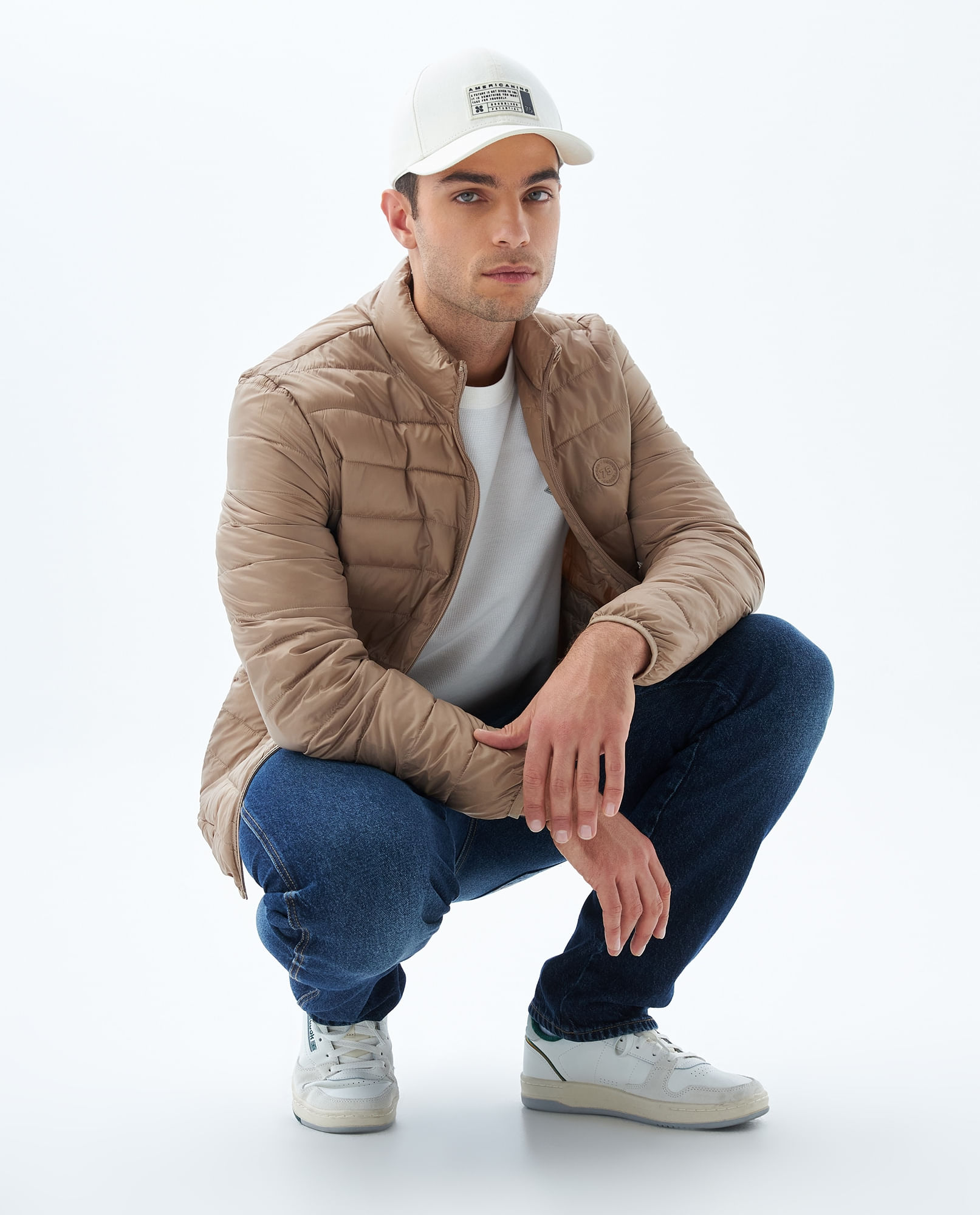 Chaqueta abullonada para hombre