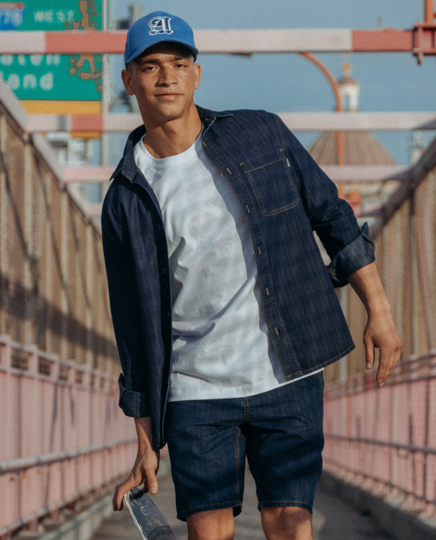 Camisa manga larga de rayas para hombre