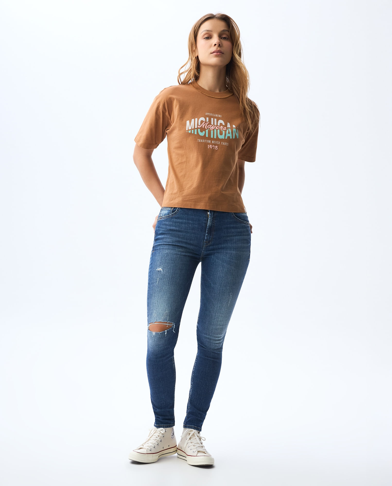 Jean Jegging con arrugas 3D para mujer