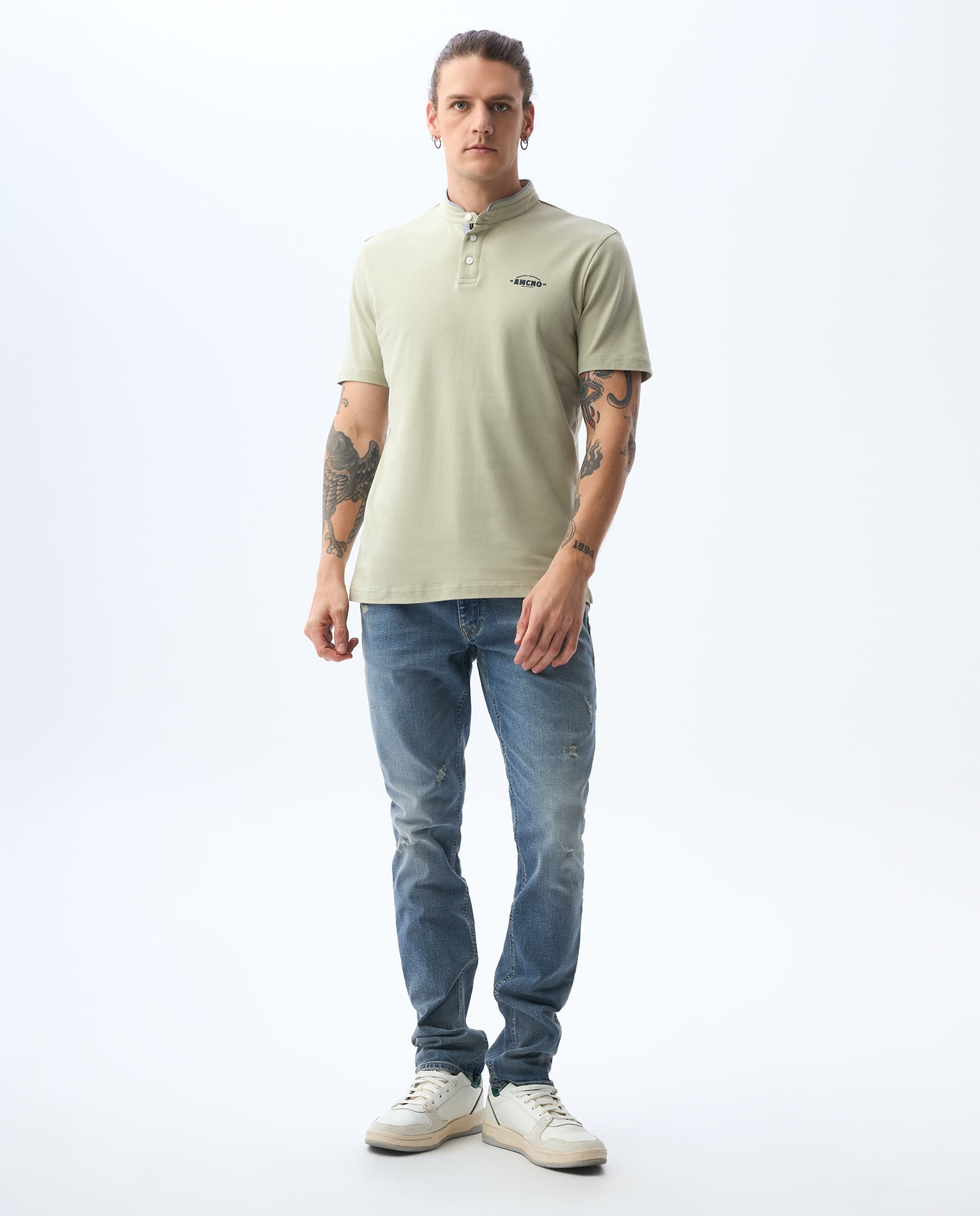 Polo cuello neru para hombre