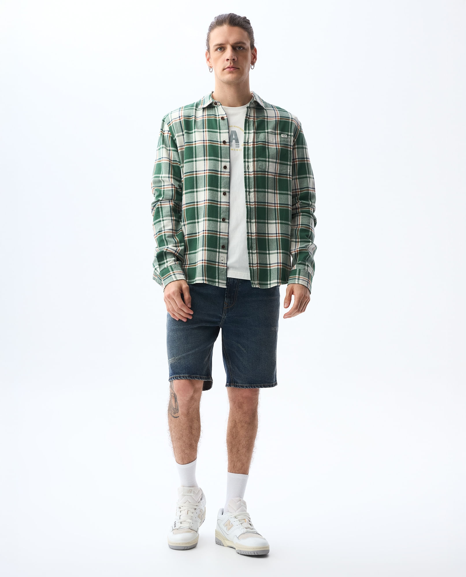 Camisa manga larga tipo leñadora para hombre