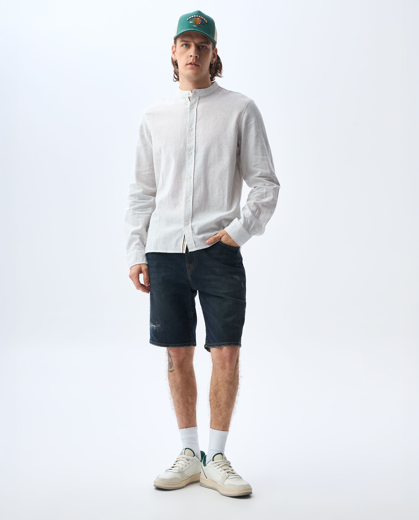 Camisa cuello neru para hombre