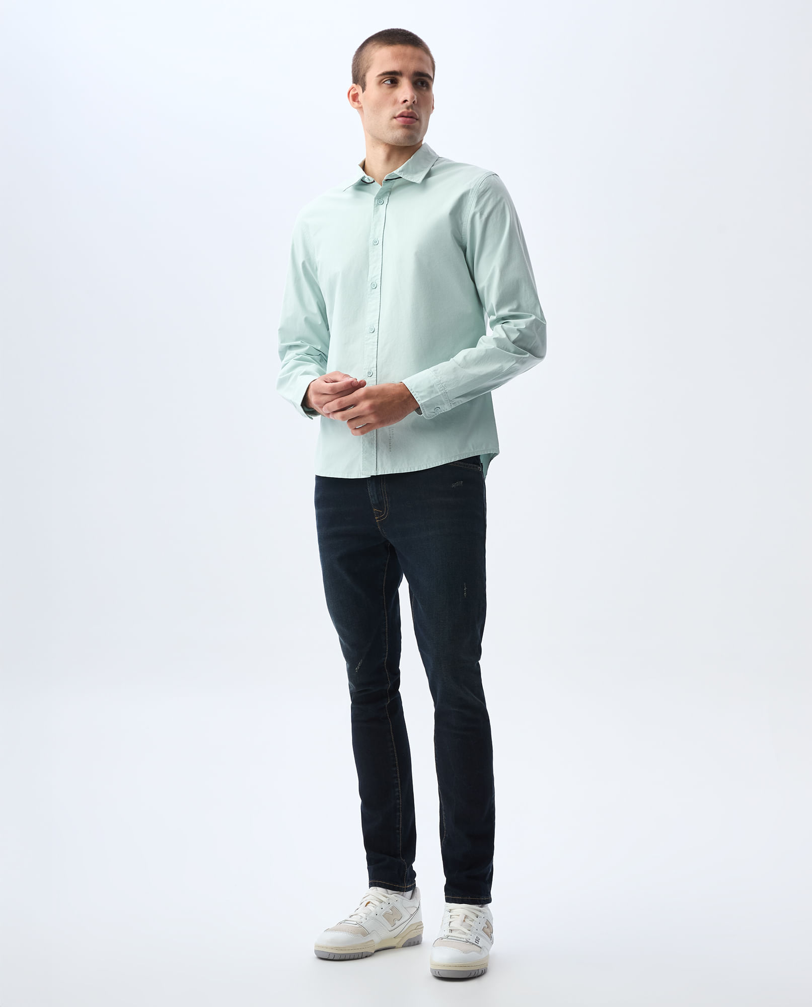 Camisa manga larga slim para hombre