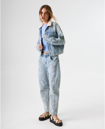 Chaqueta Bomber con cuello ovejero para mujer