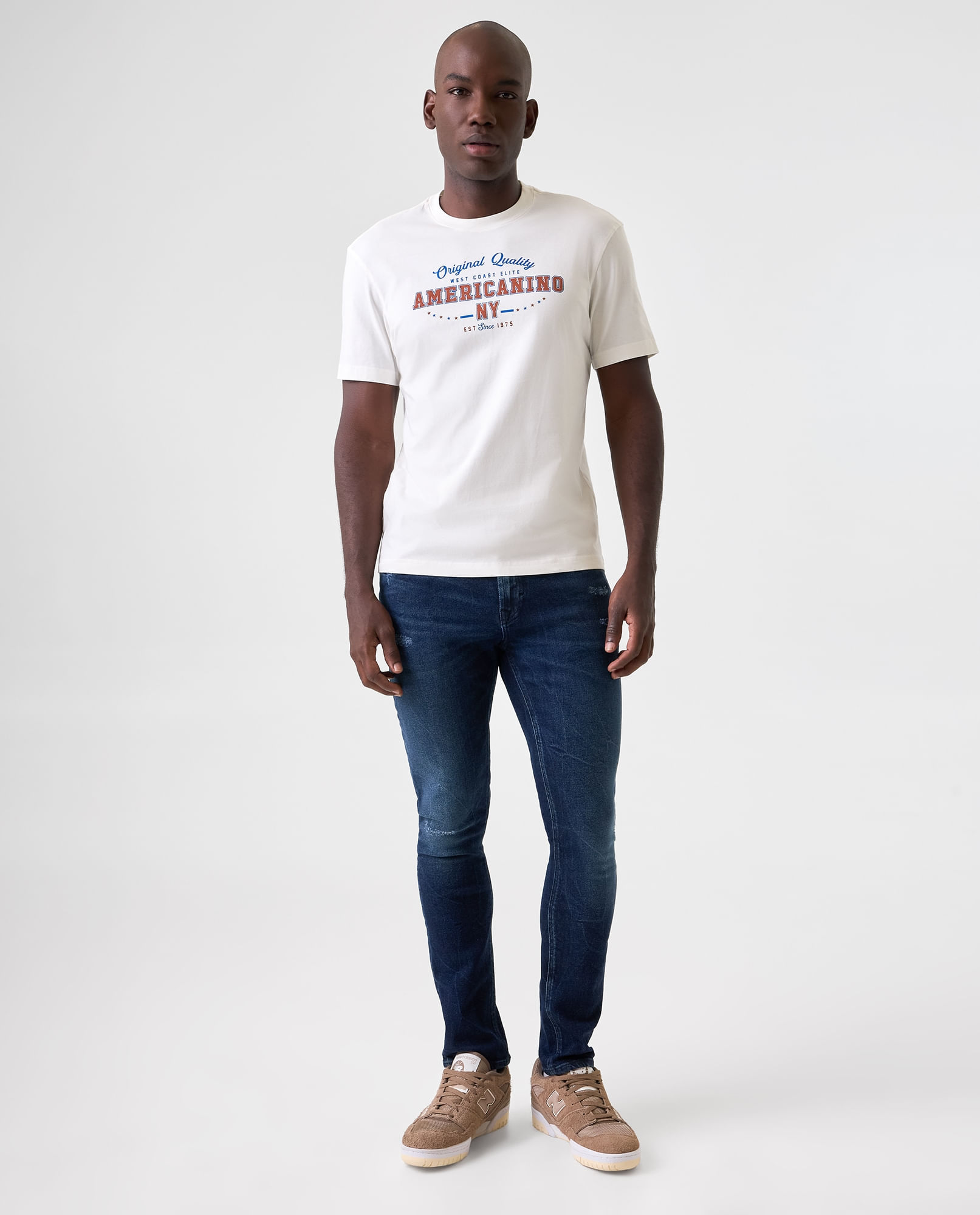 Jean Skinny oscuro con raspones para hombre