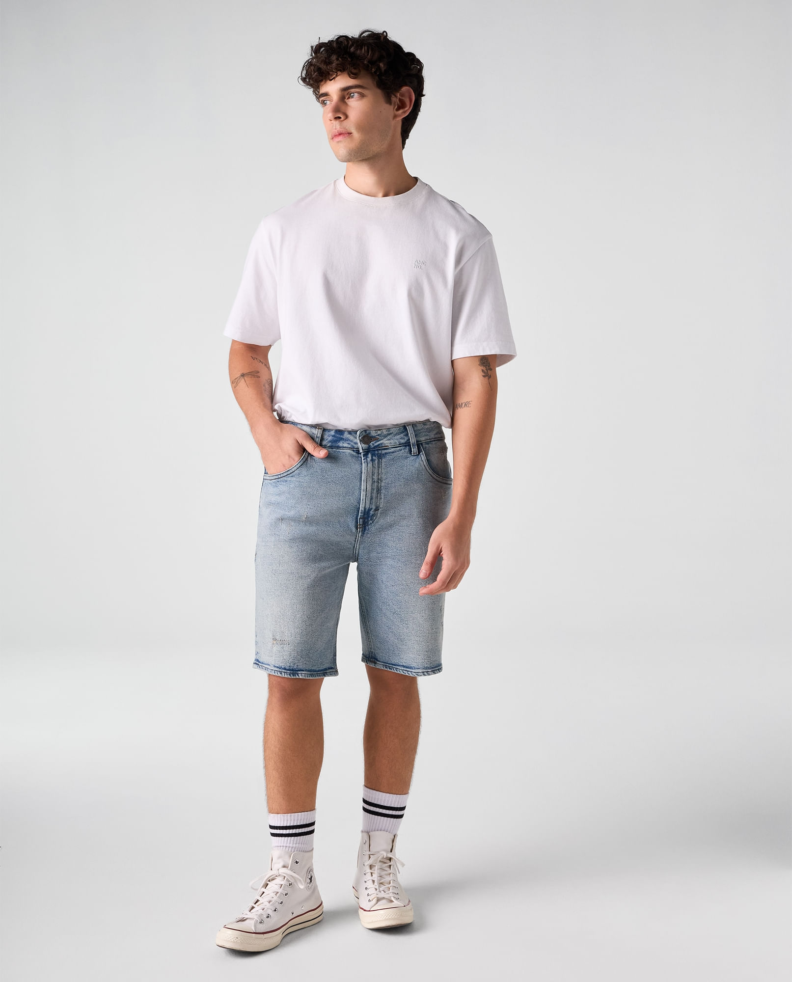 Bermuda cinco bolsillos con tallones para hombre