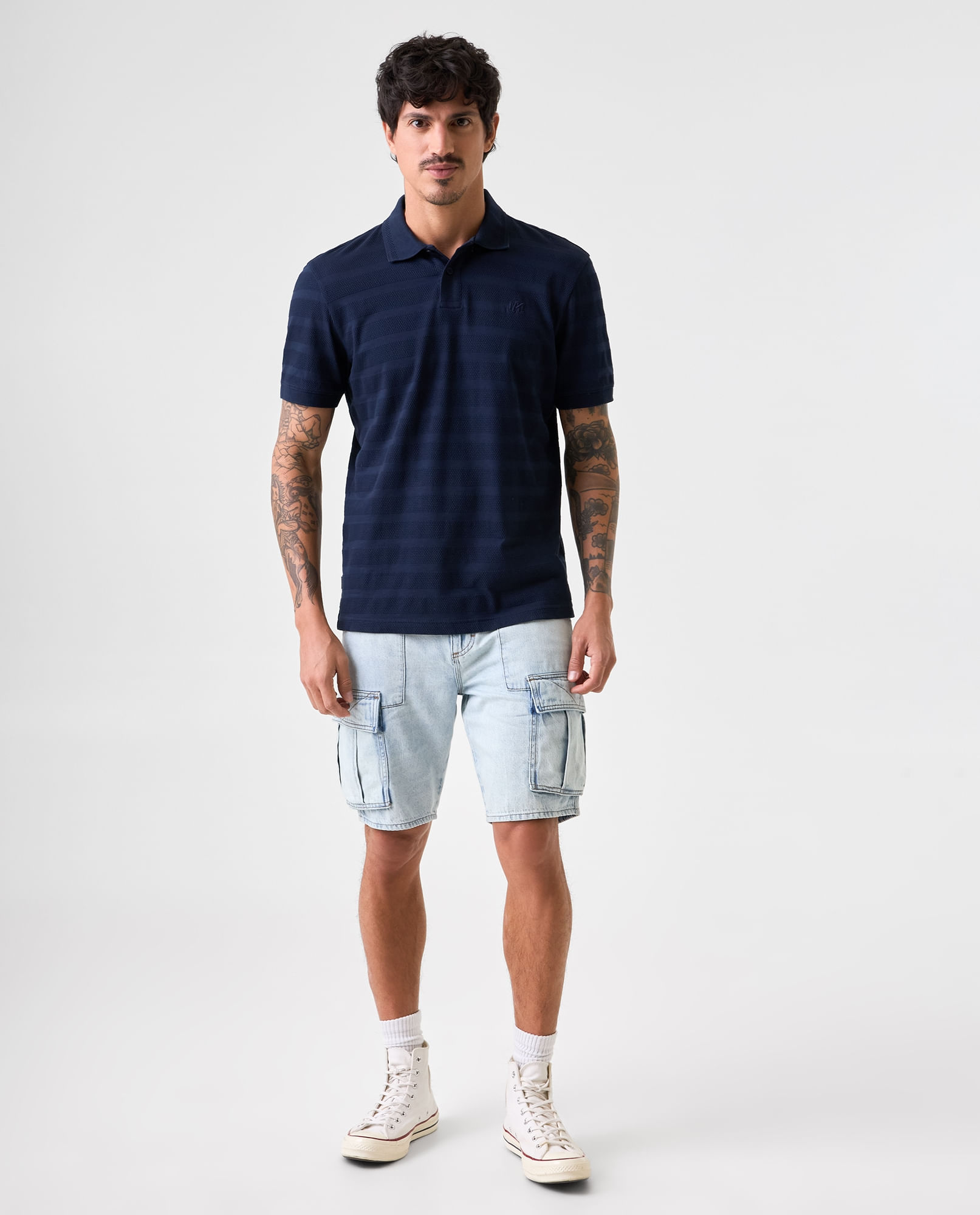 Polo Slim en tela texturizada para hombre