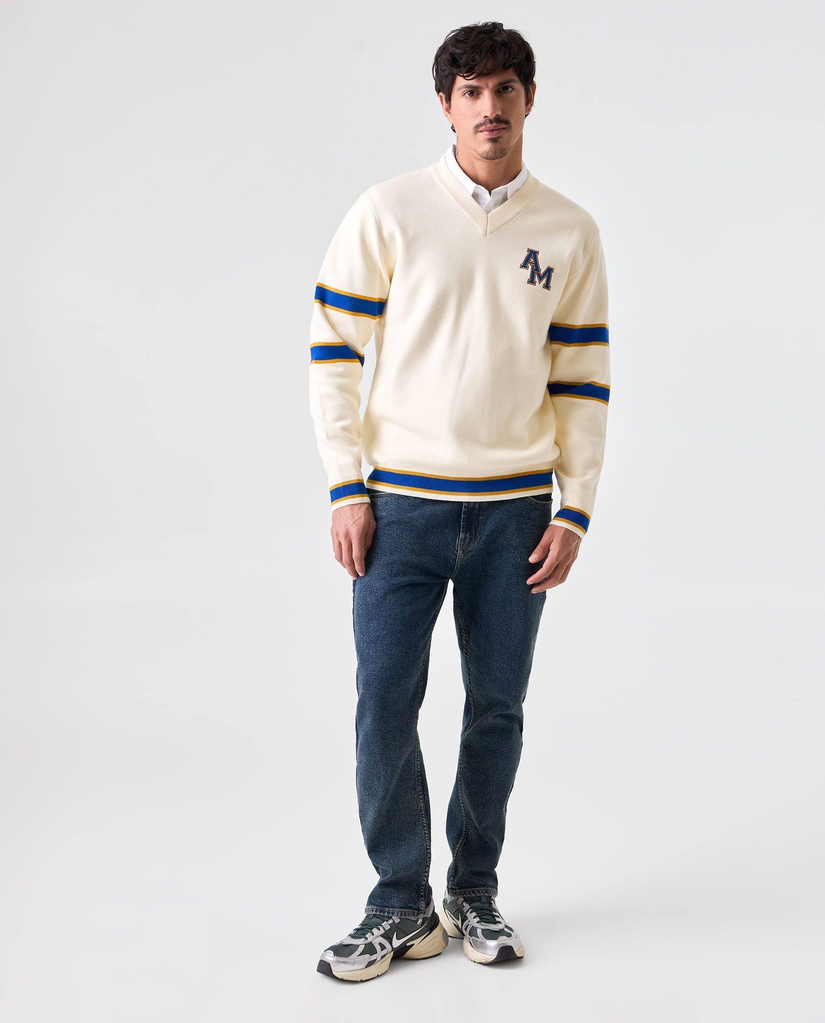 Buzo tejido en bloques de color para hombre