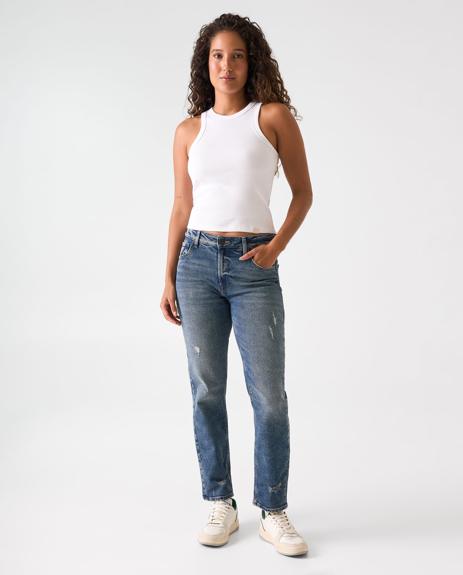 Camiseta manga sisa para mujer