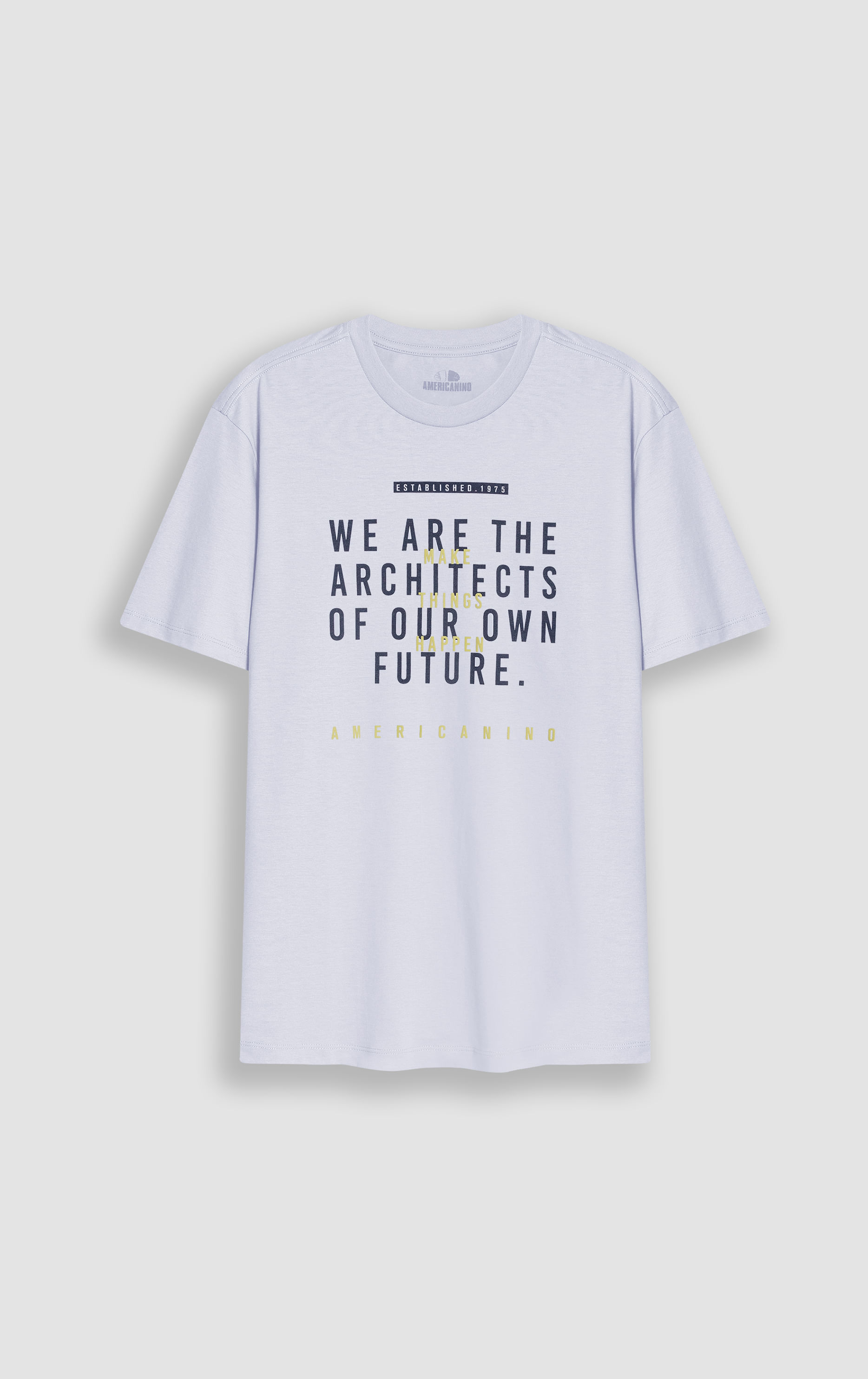 Camiseta cuello redondo estampada para hombre