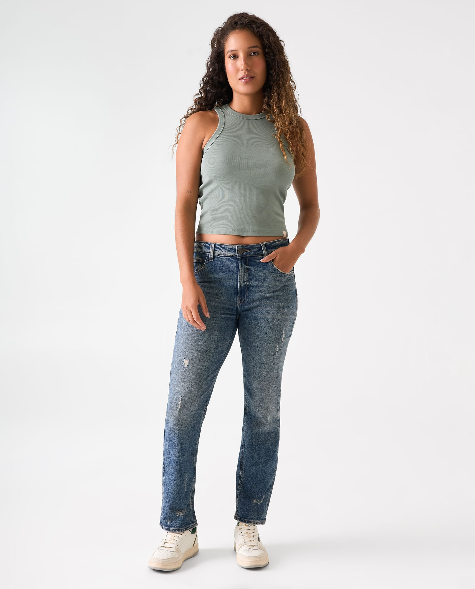 Camiseta manga sisa para mujer