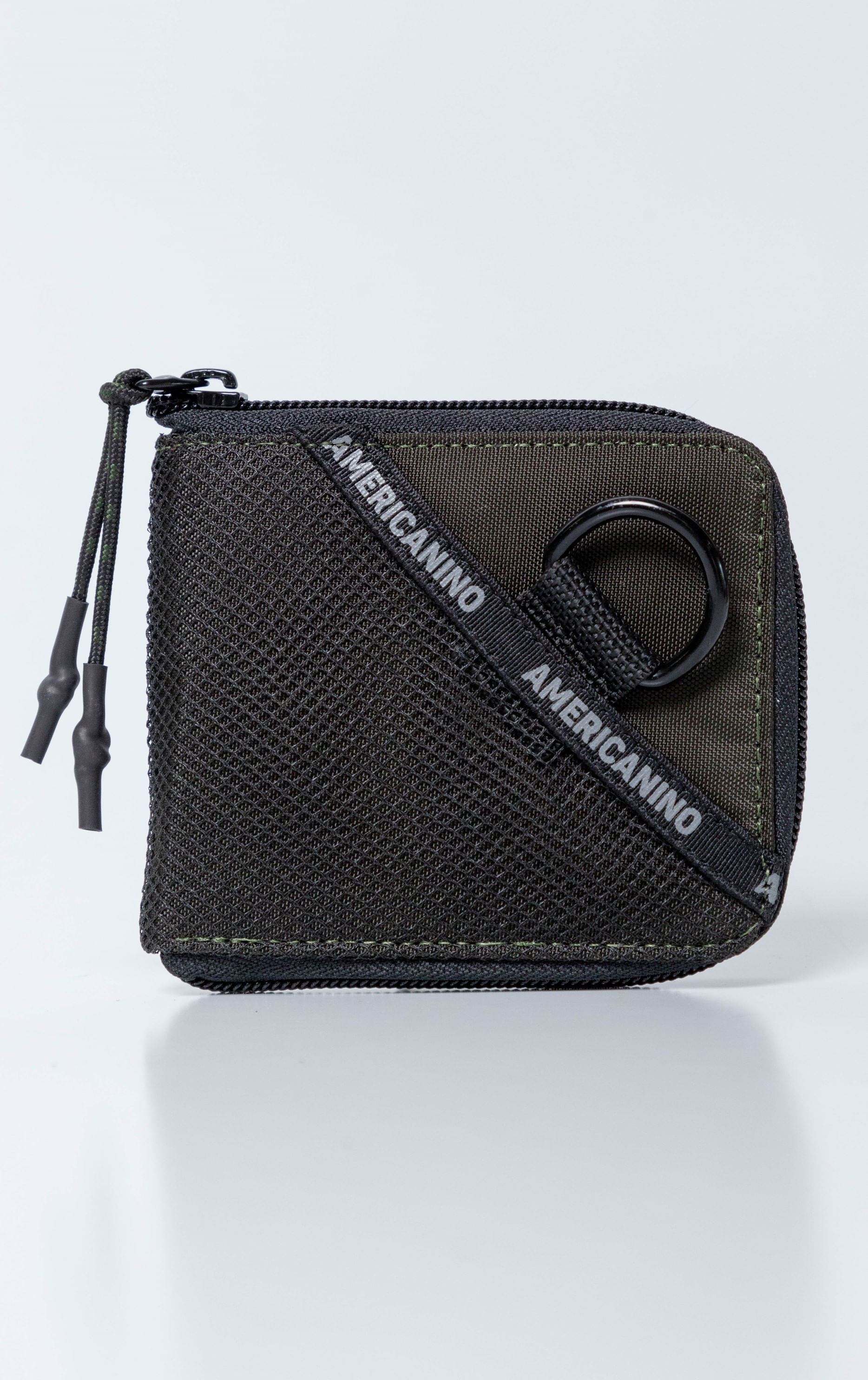 Billetera con detalles de malla y estampado para hombre