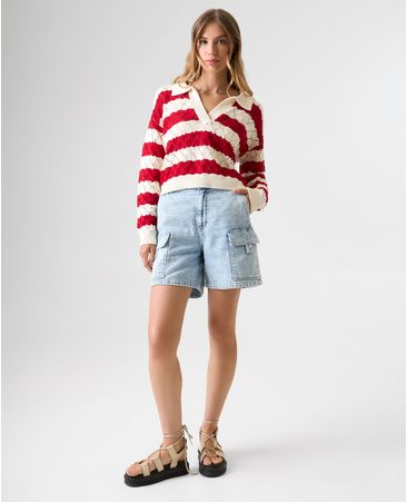 Bermuda tipo cargo para mujer