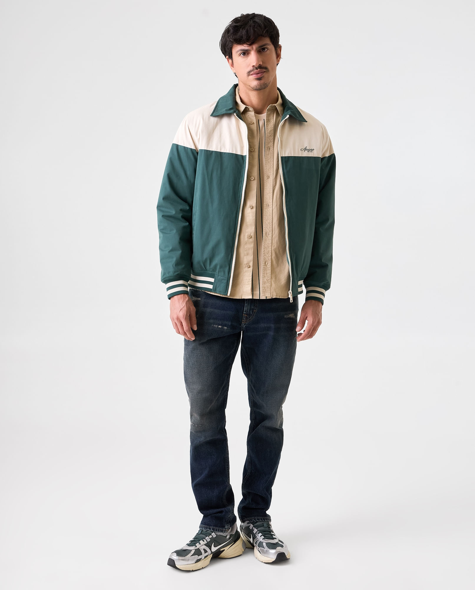 Chaqueta Bomber en bloques de color para hombre