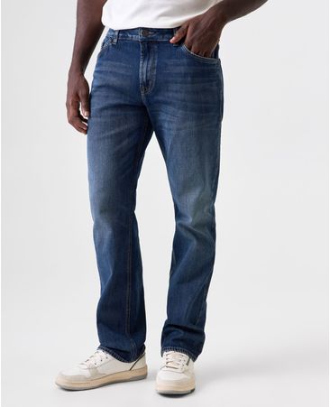 Jean Slim and Straight tiro medio para hombre