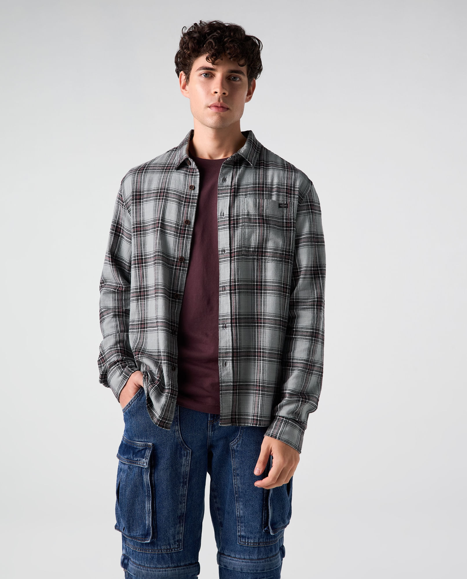 Camisa Slim tipo leñadora para hombre