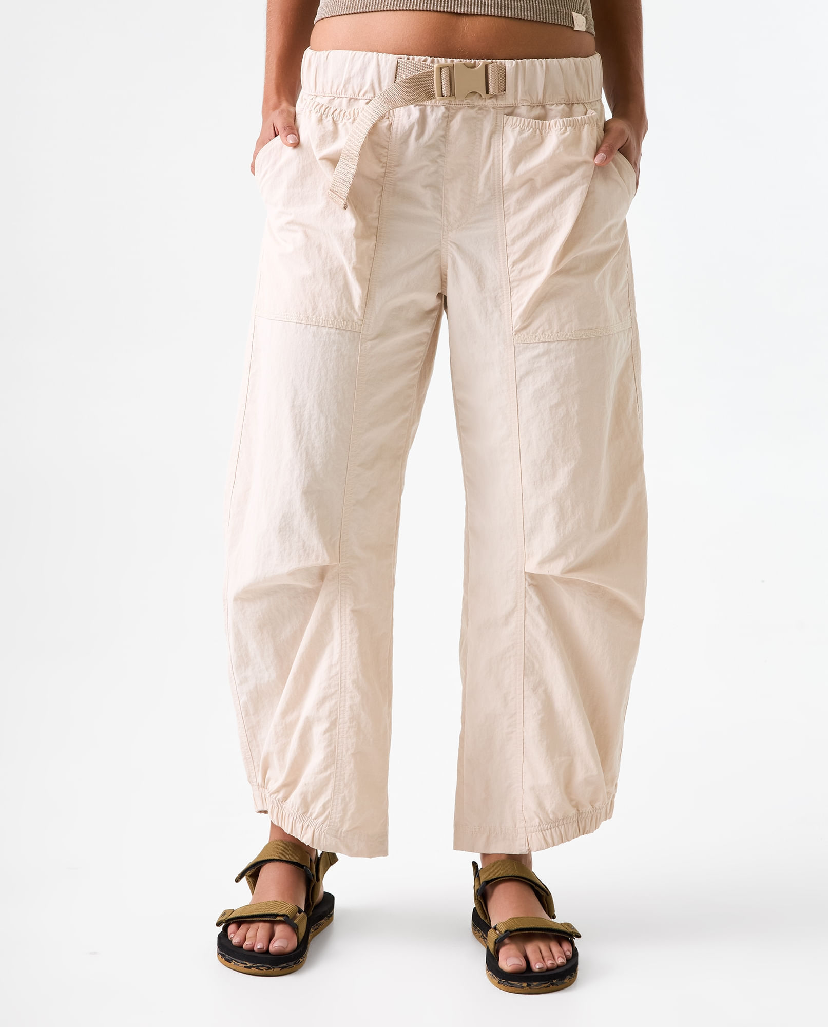 Pantalón parachute de tiro alto para mujer