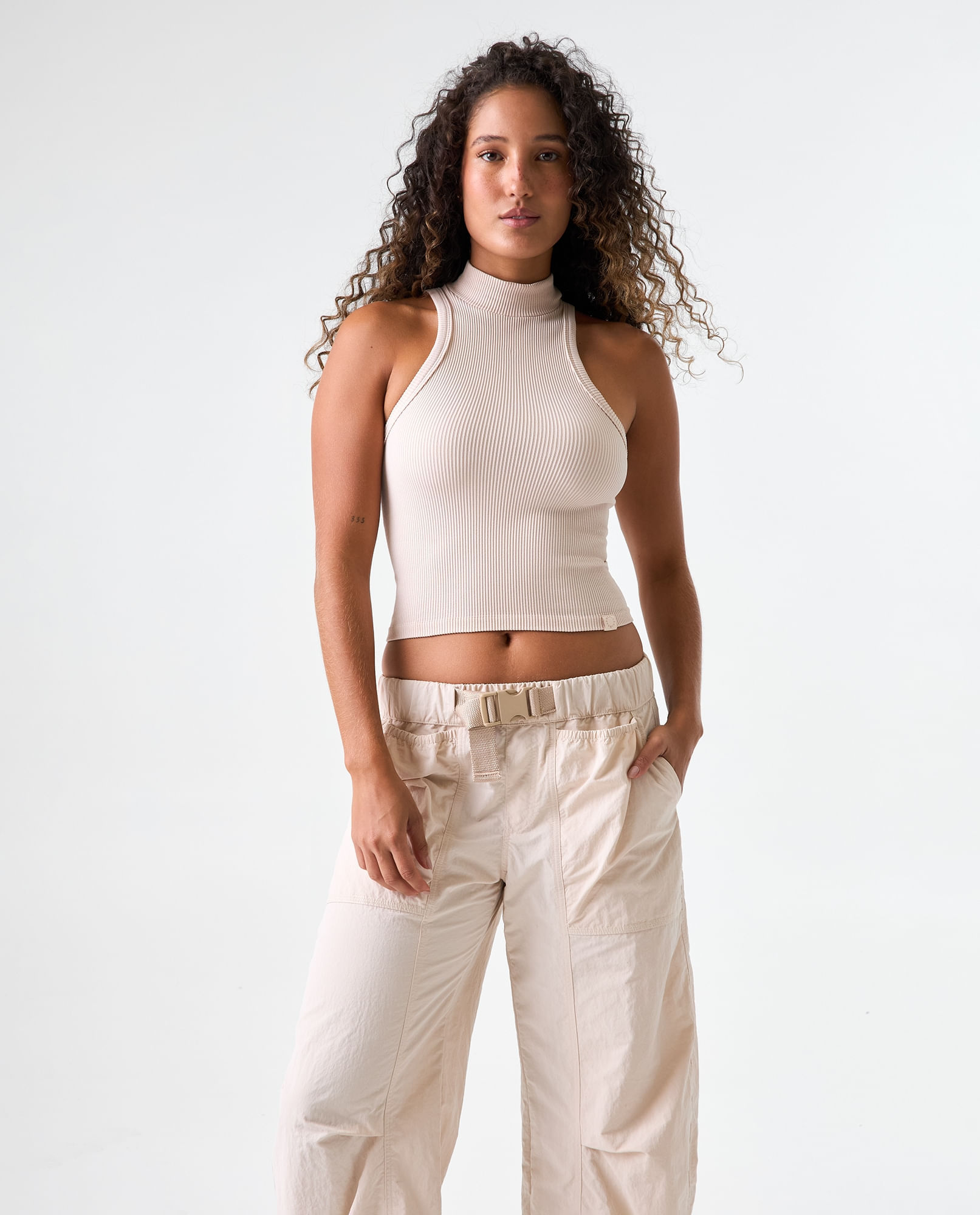 Camiseta seamless manga sisa para mujer