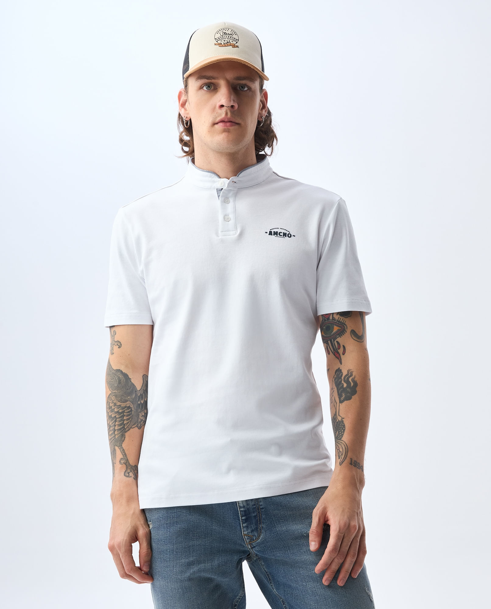Polo cuello neru para hombre