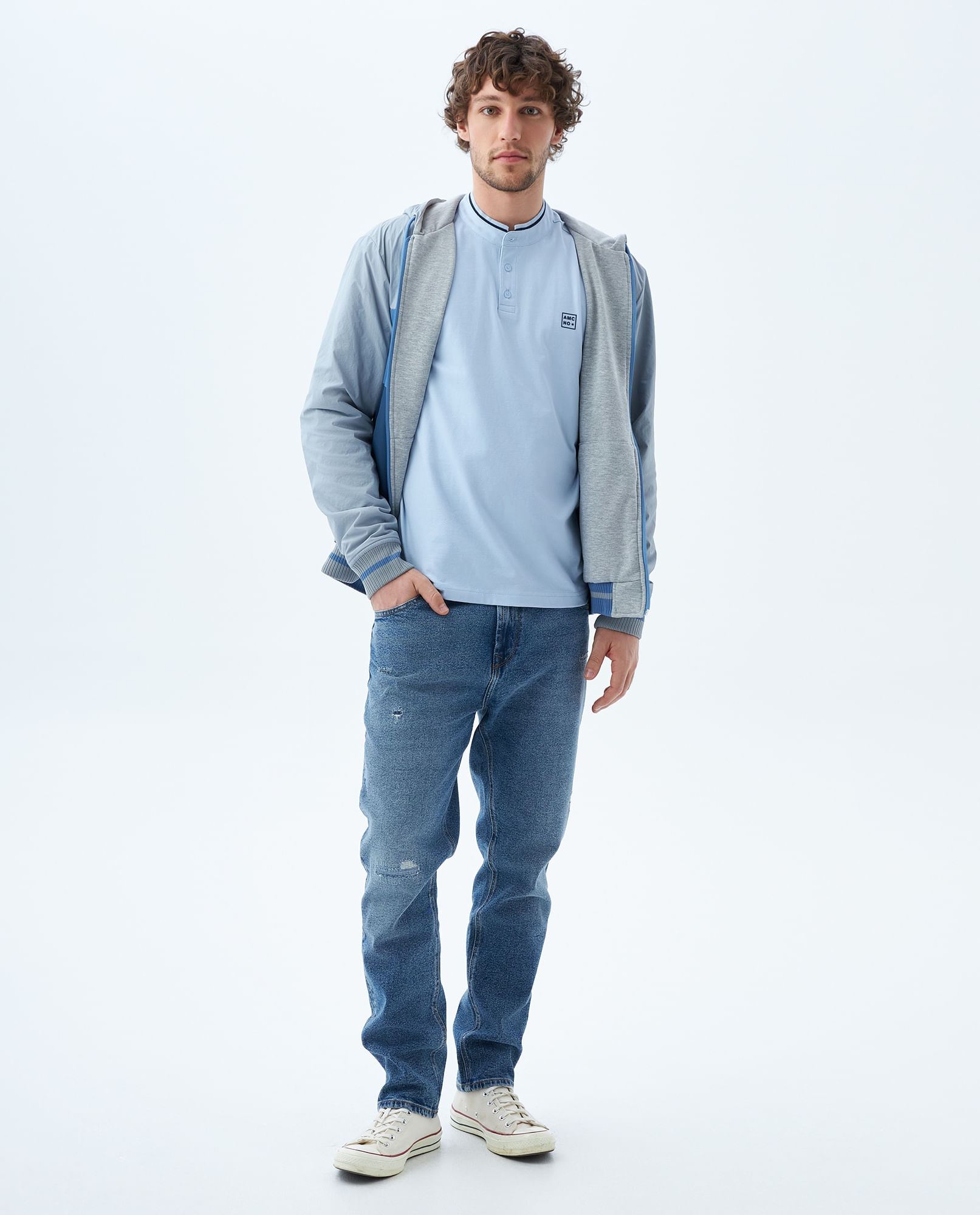 Polo con aplique punto corazón para hombre