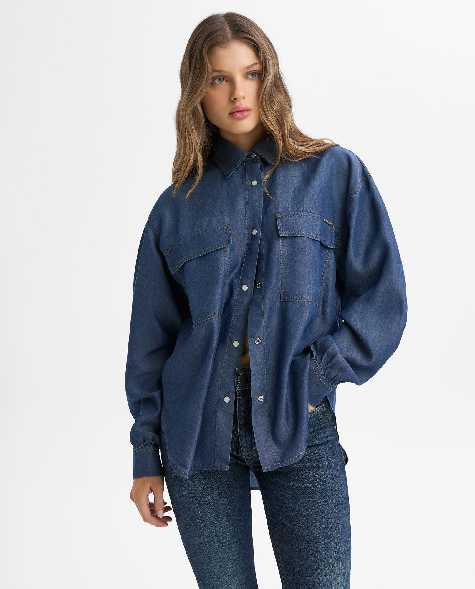 Camisa oversize en lyocell para mujer