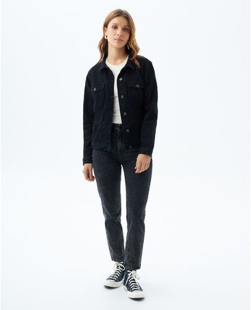 Chaqueta black denim para mujer