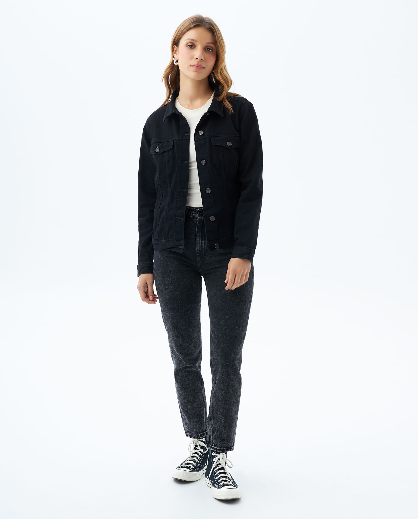 Chaqueta black denim para mujer