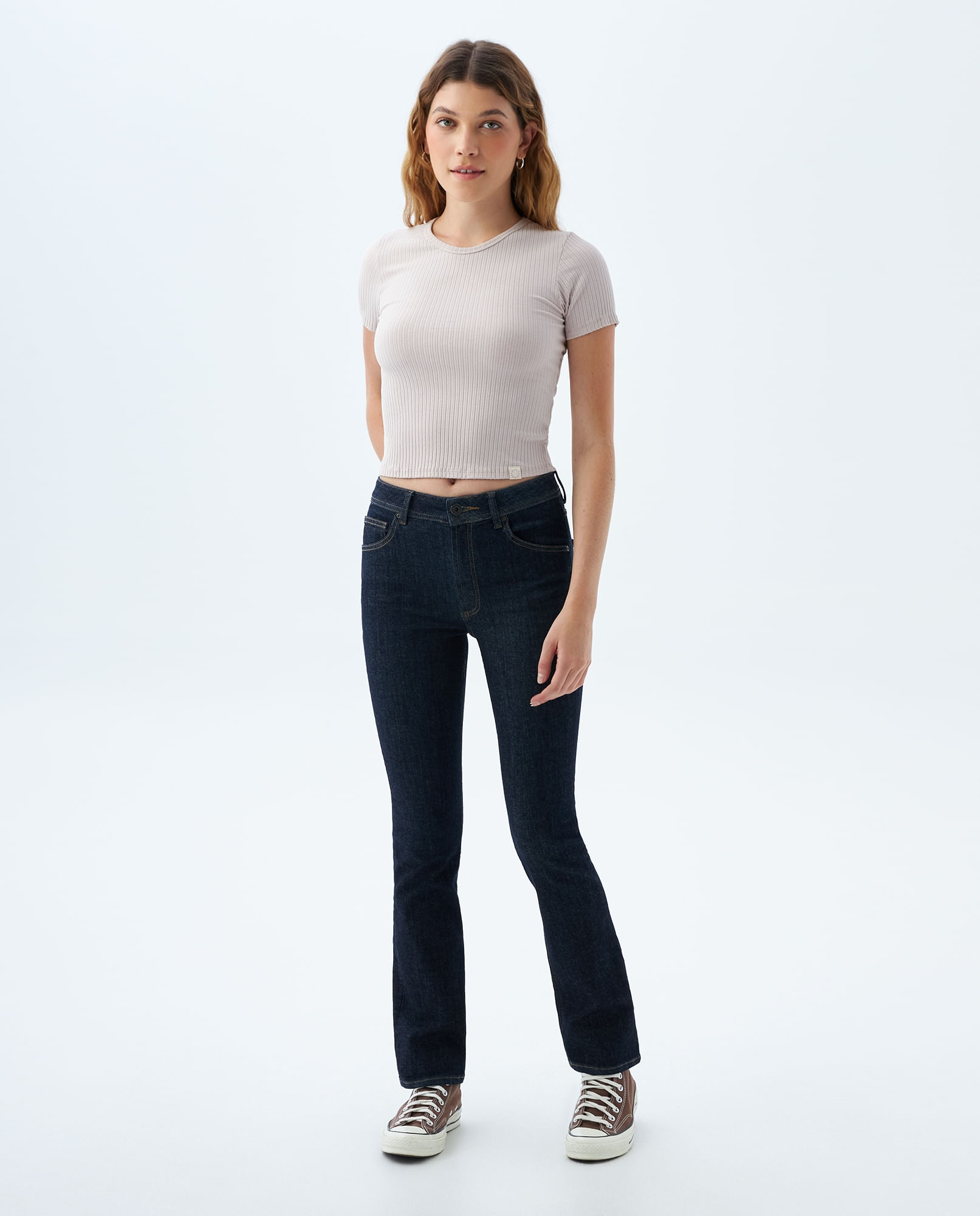 Jean Jegging bota recta para mujer