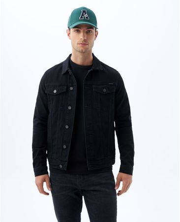 Chaqueta black denim para hombre