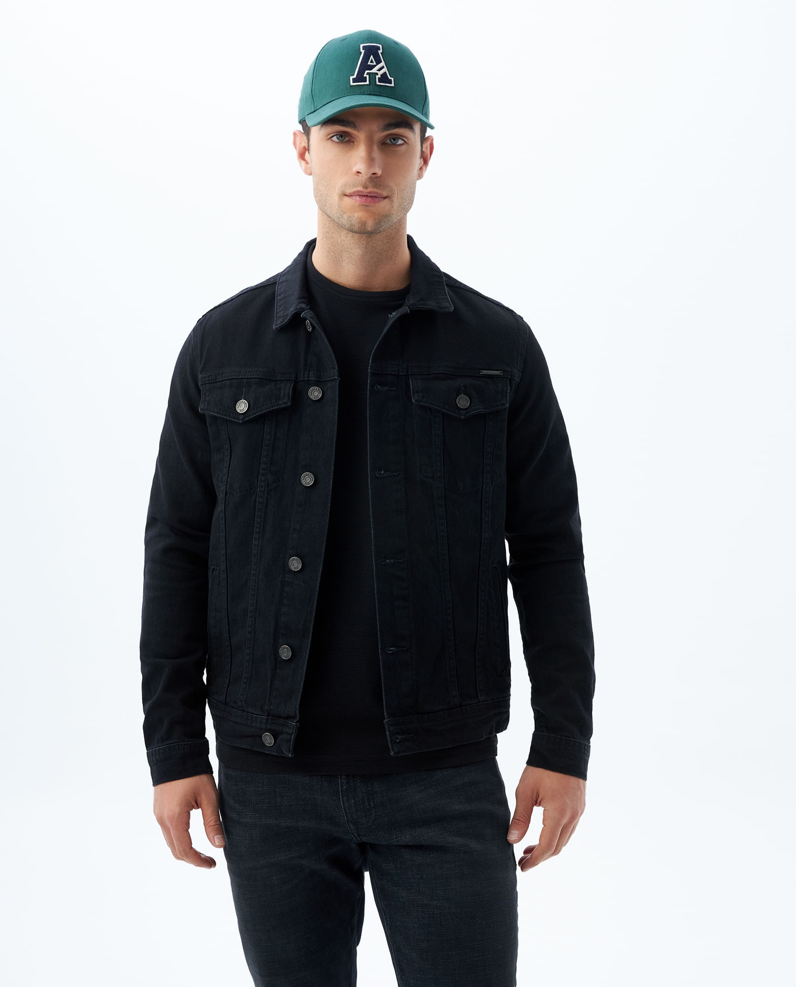 Chaqueta black denim para hombre