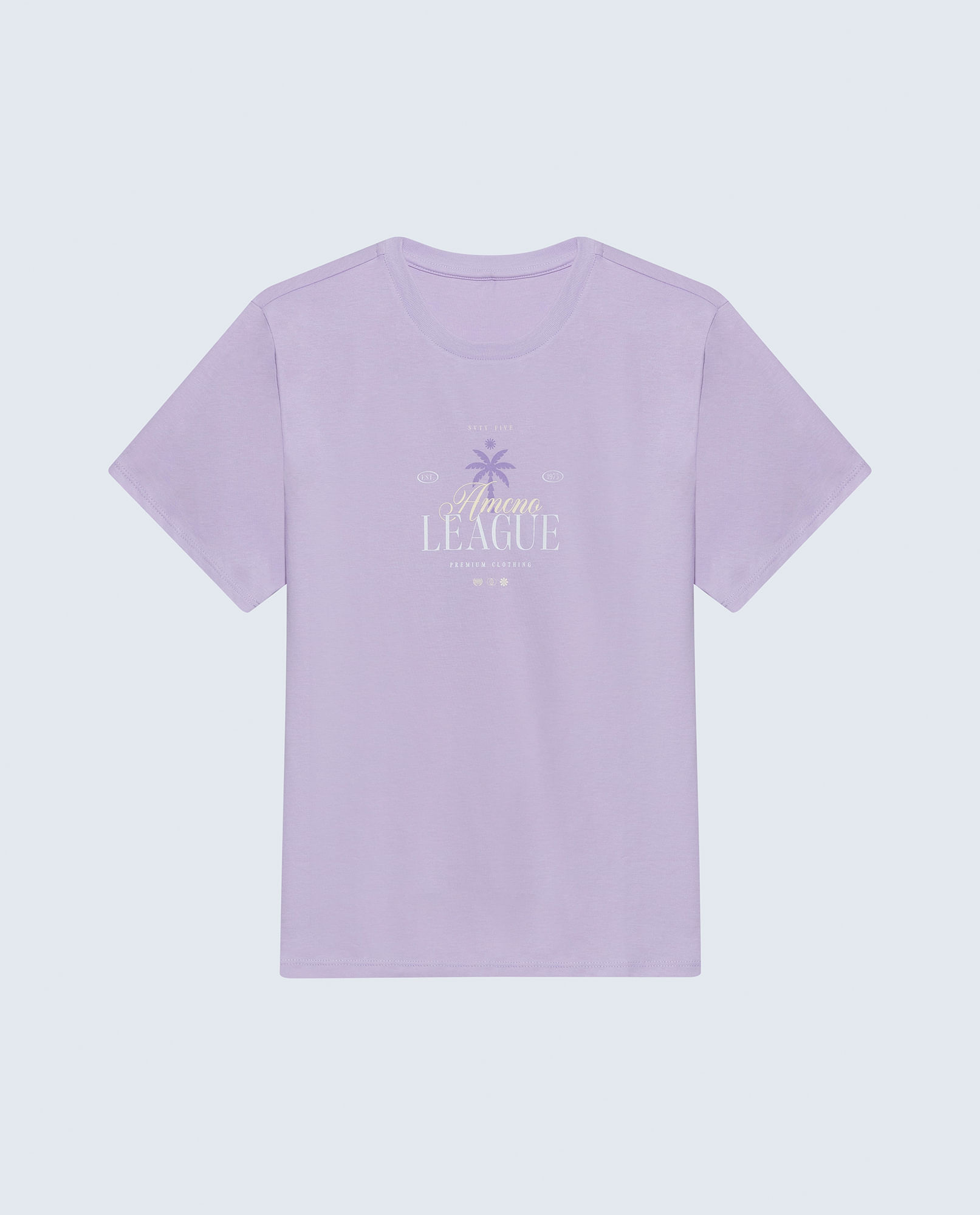 Camiseta slim algodón estampado palmera