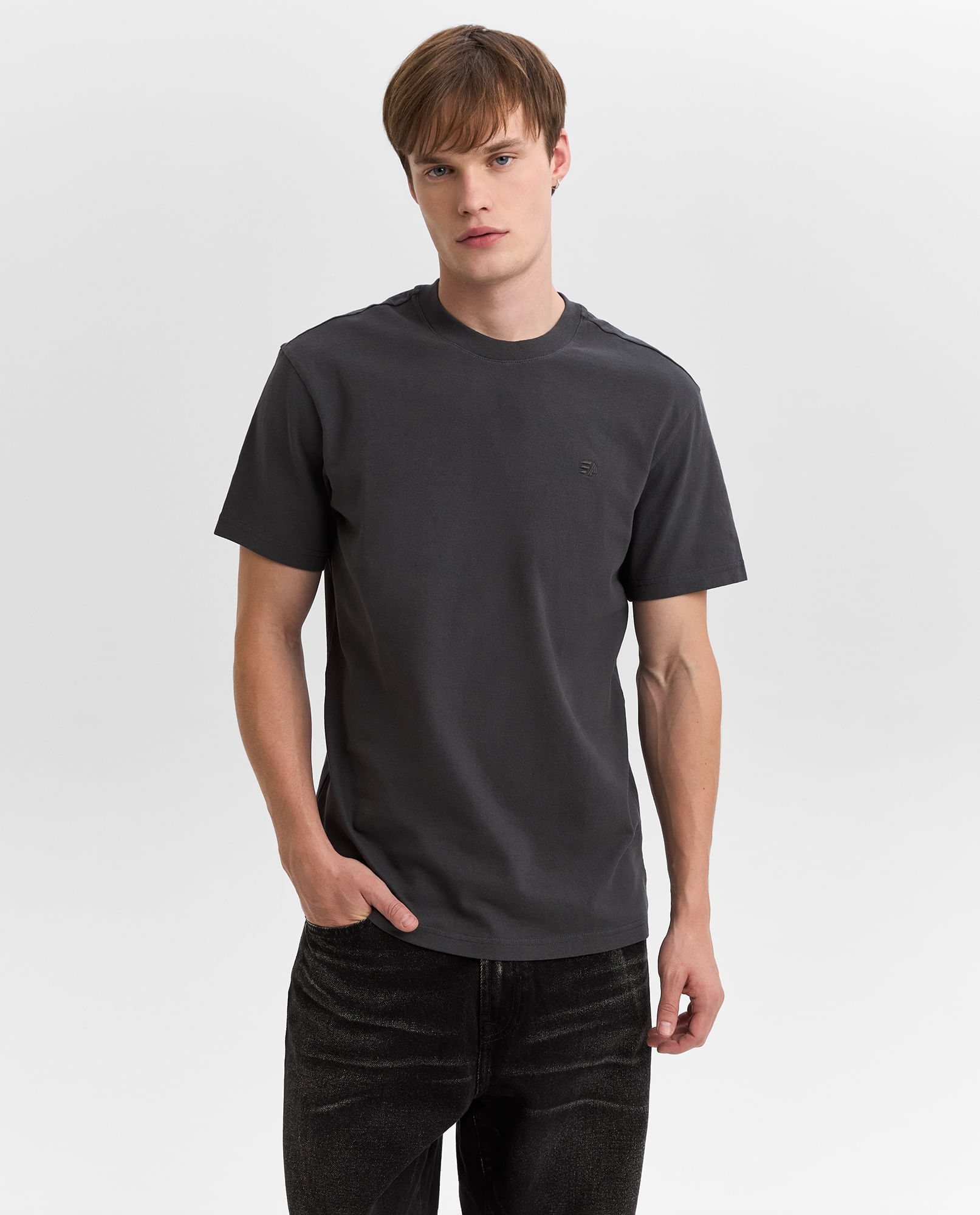 Camiseta oversize algodón bordado pequeño