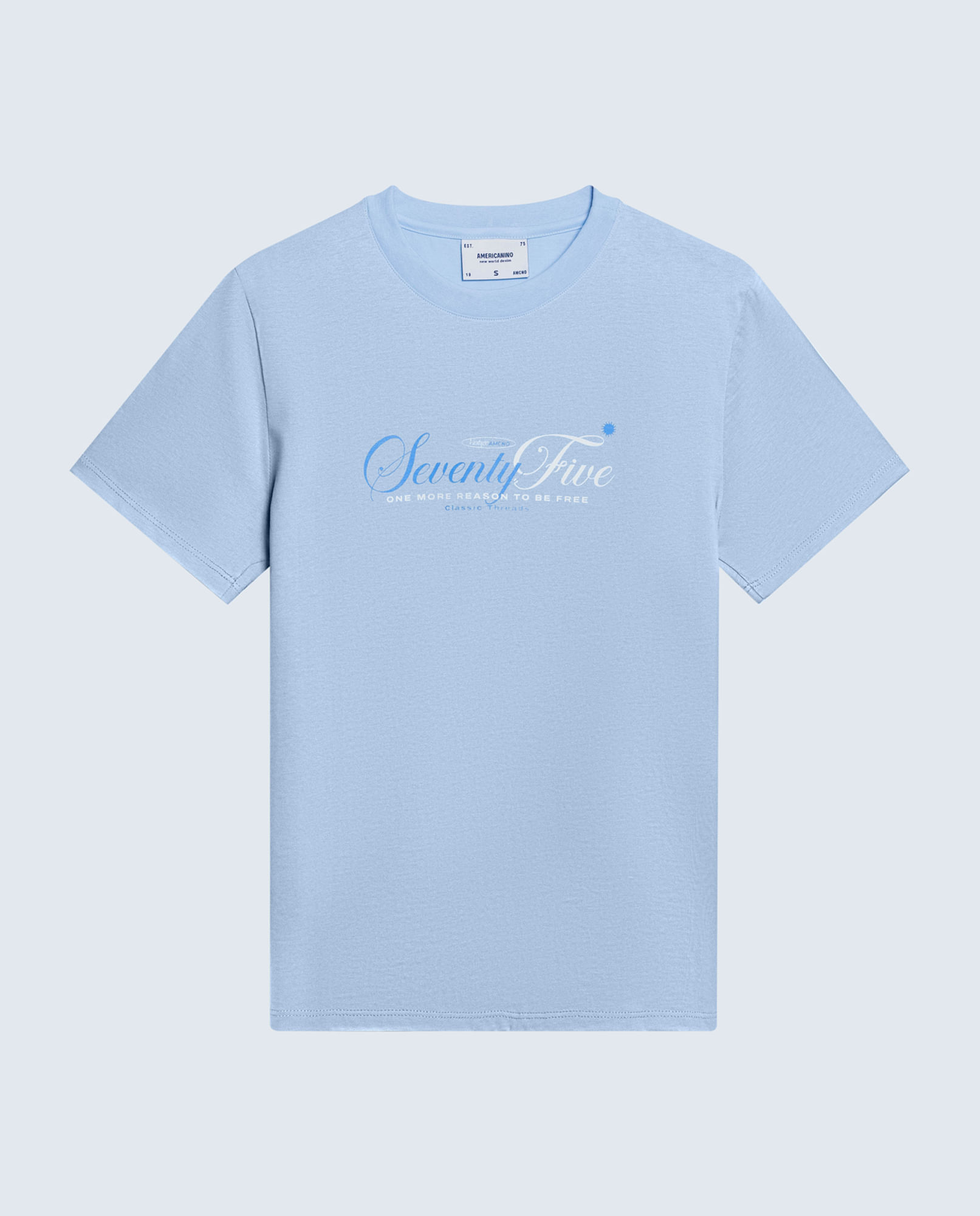 Camiseta slim algodón texto tipográfico