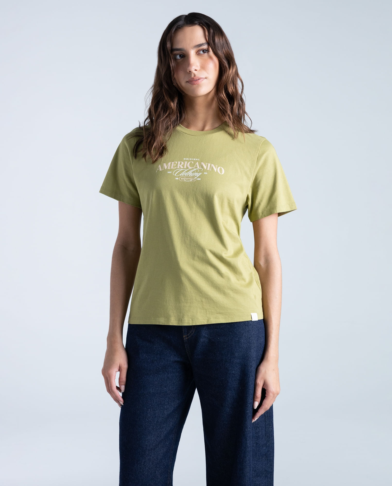 Camiseta slim algodón estampado localizado
