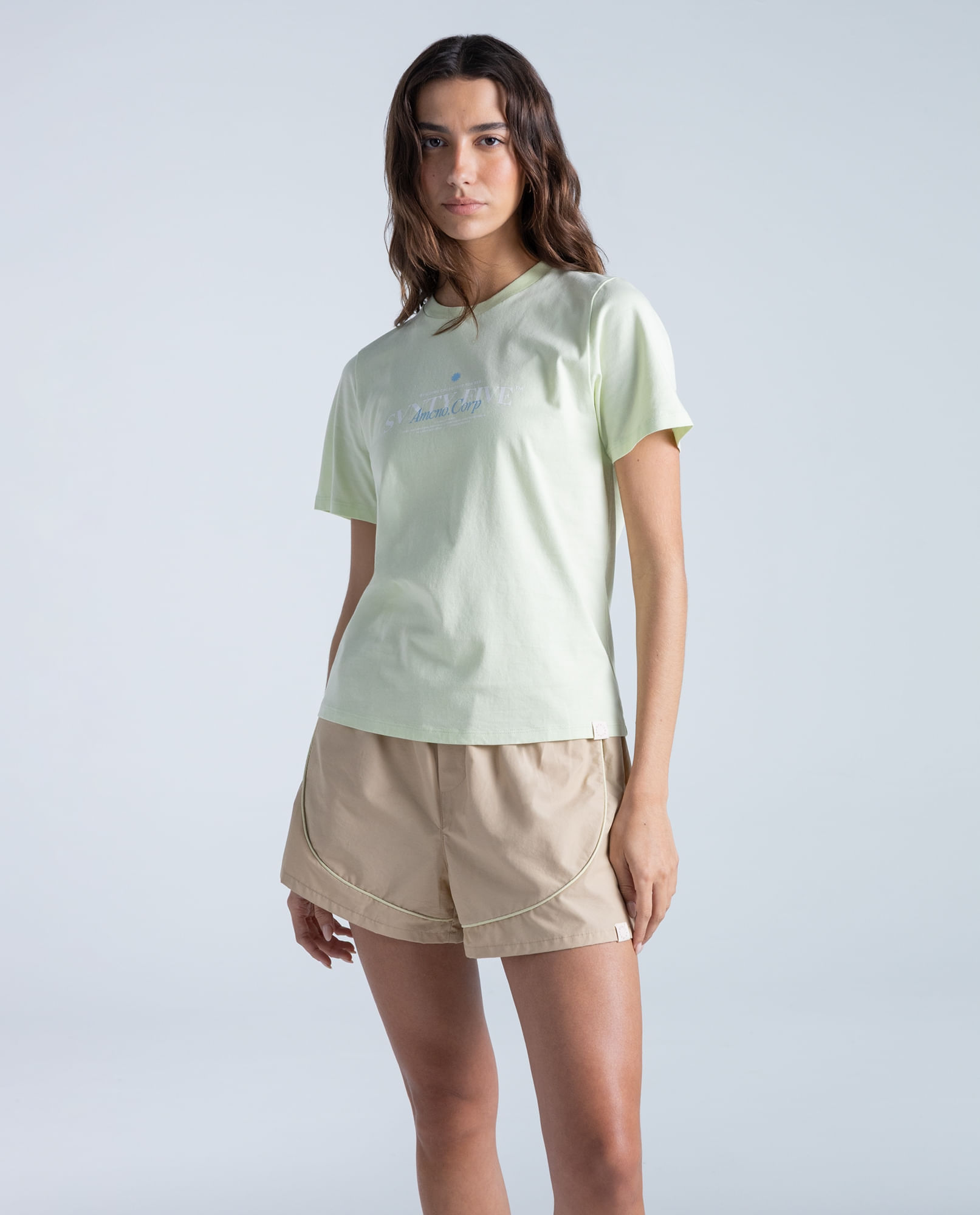 Camiseta slim algodón estampado localizado
