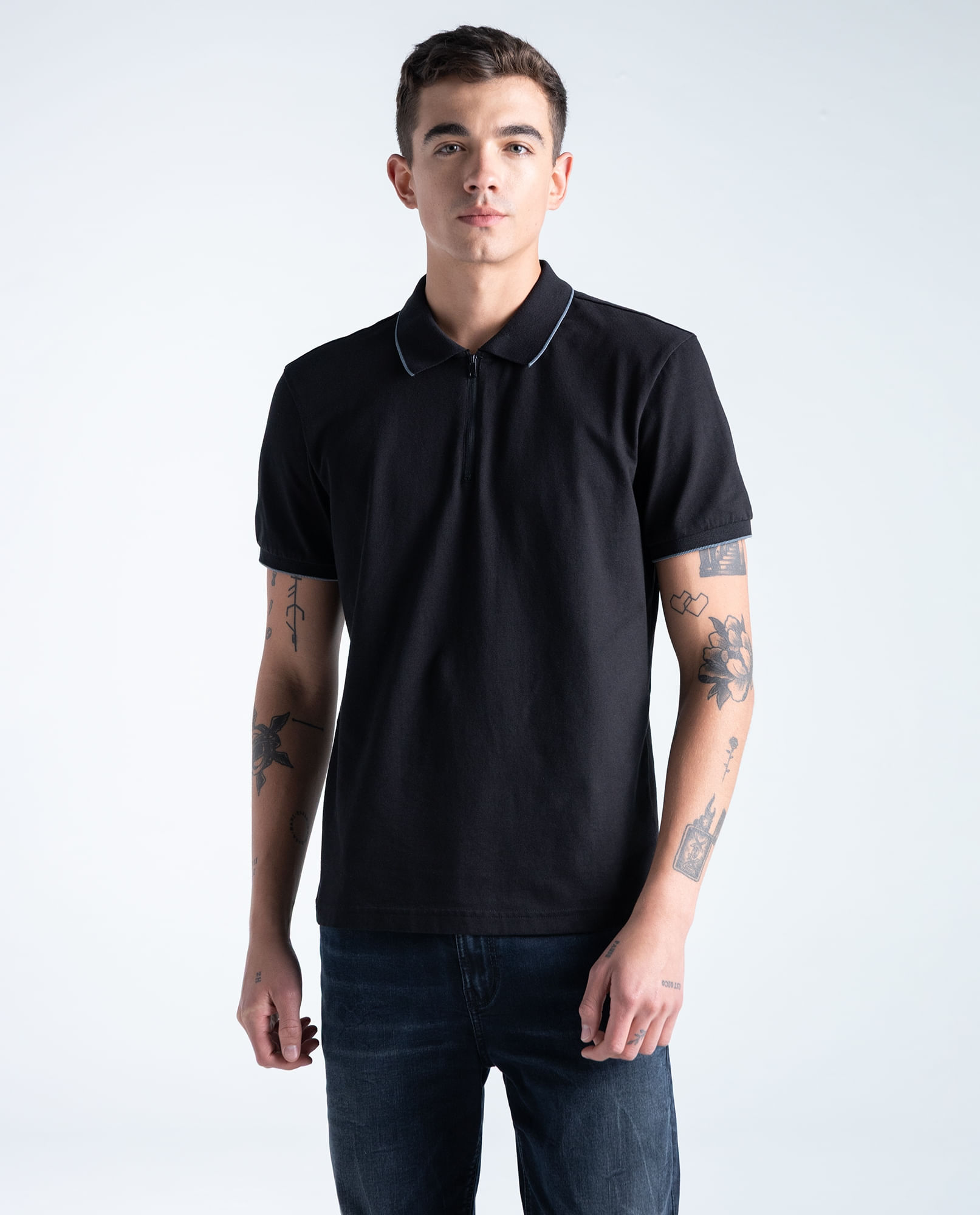 Polo Slim Algodón Estampado Localizado