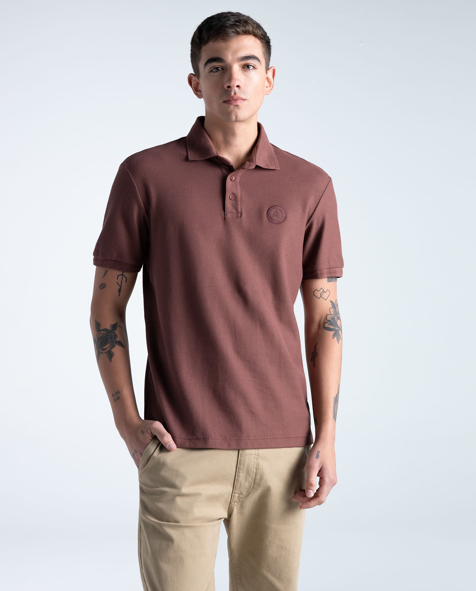 Polo slim algodón logo bordado