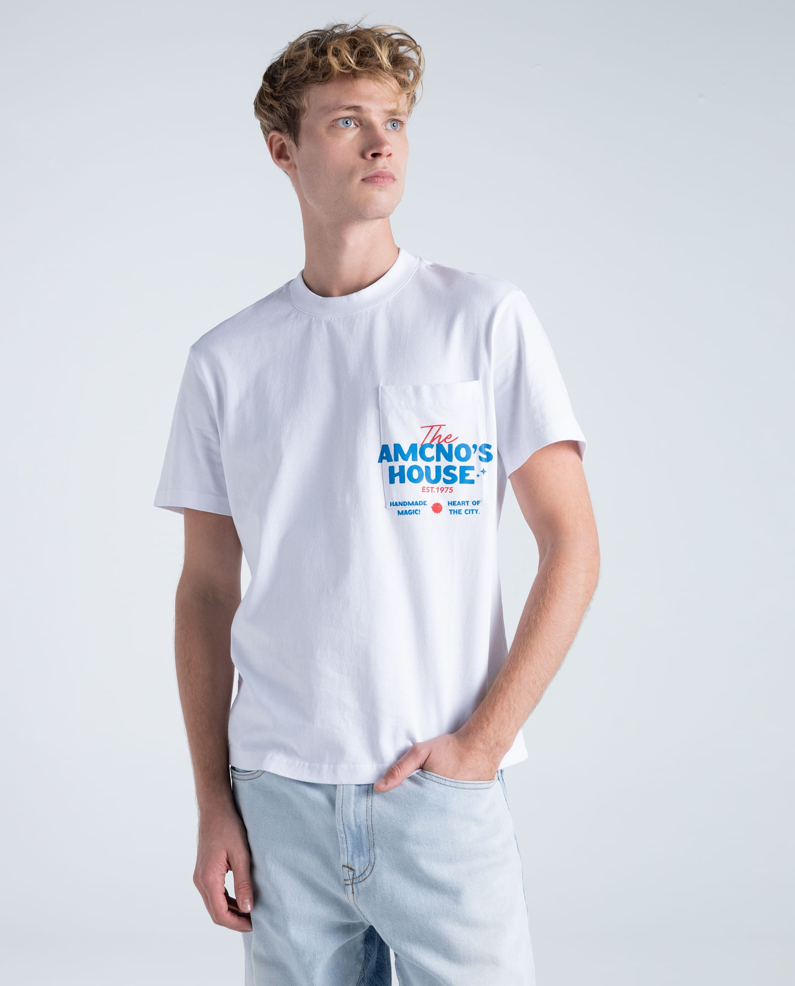 Camiseta oversize en algodón cuello redondo