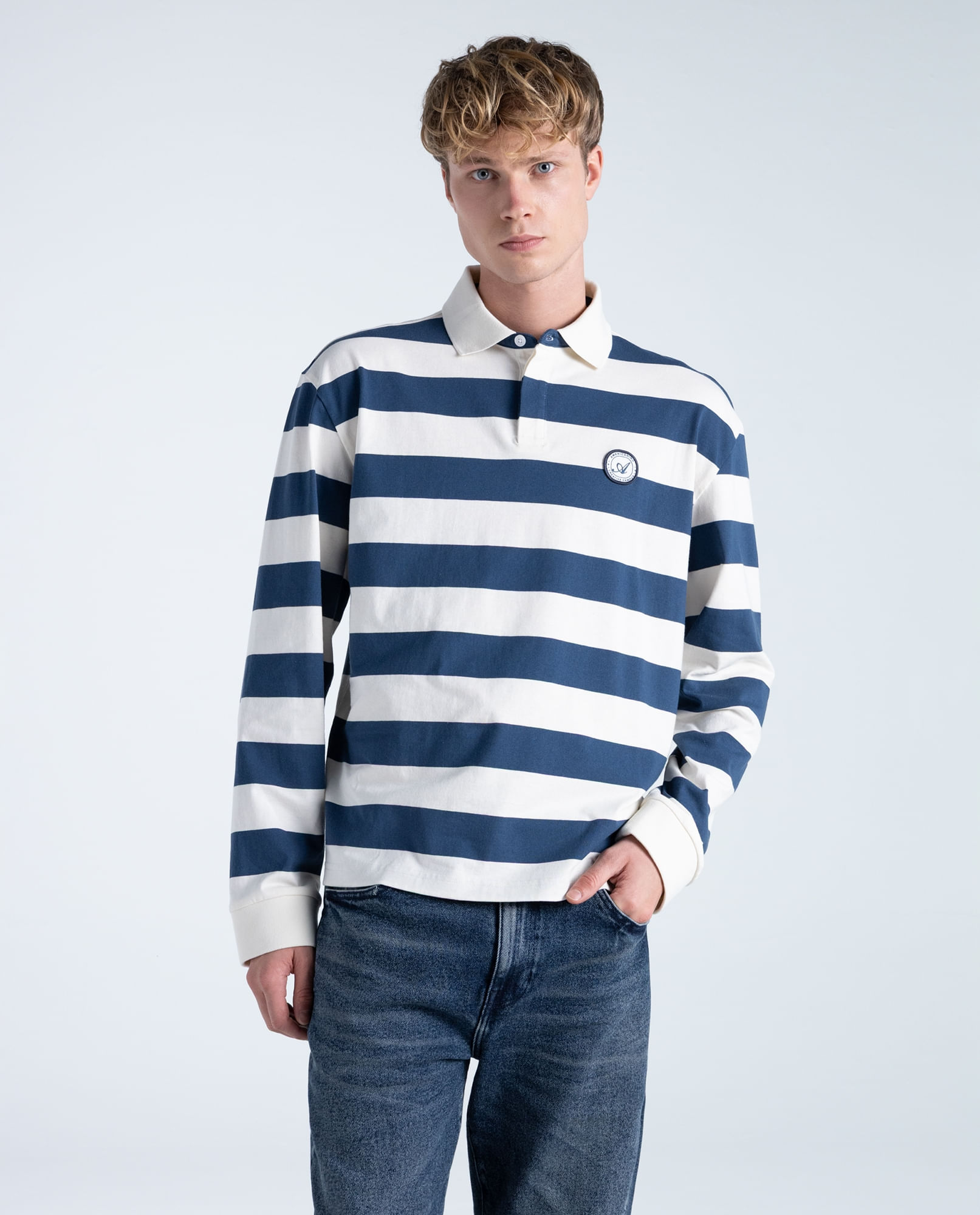 Polo oversize en algodón con bordado