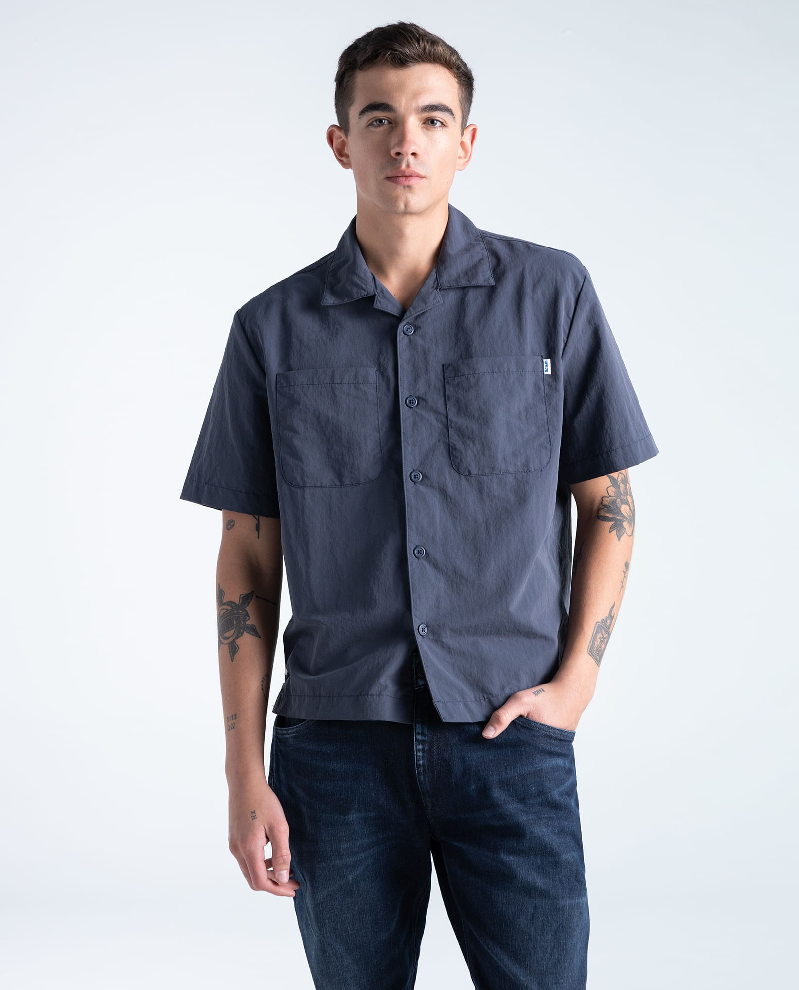 Camisa oversize nylon botones a juego