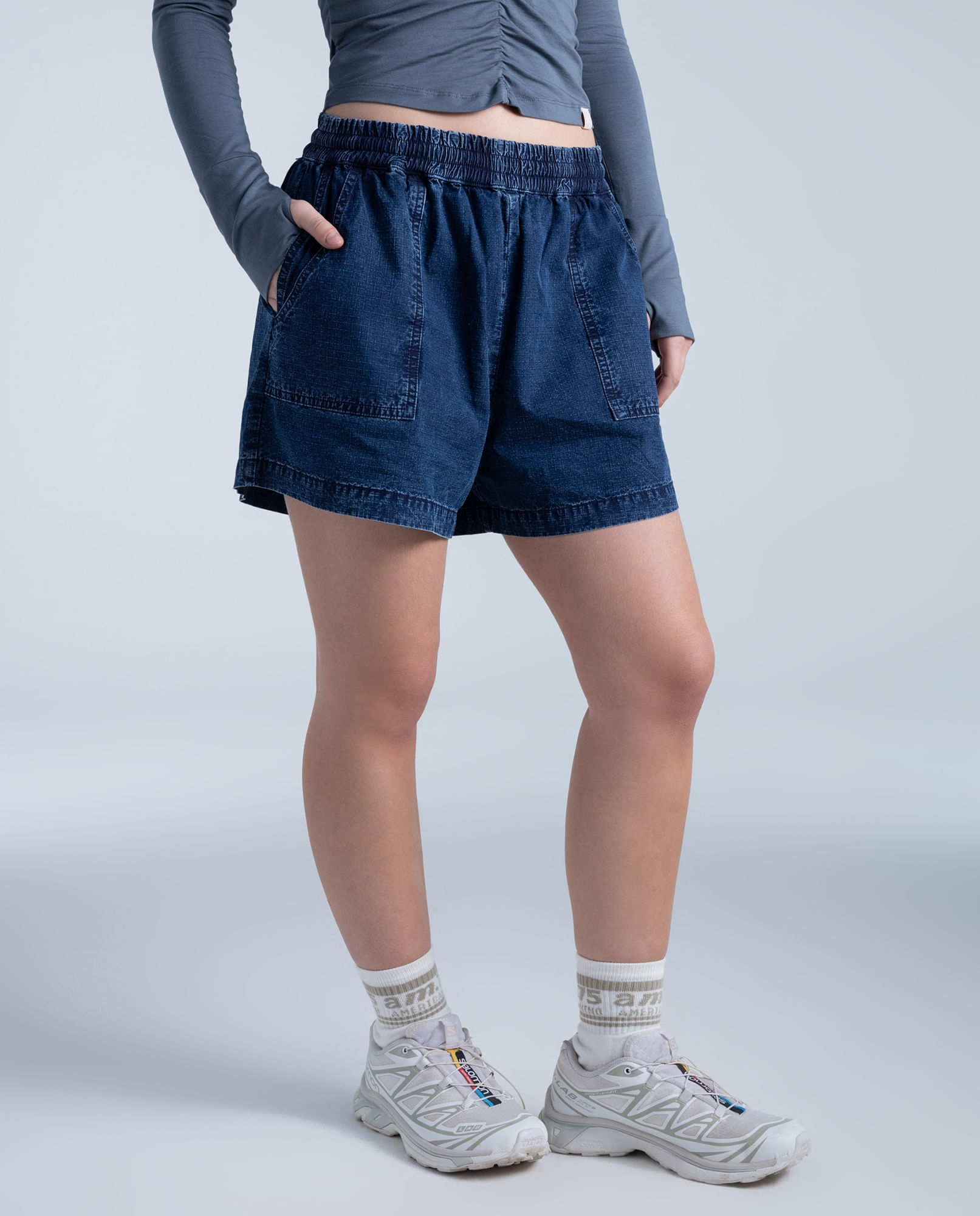 Shorts regular algodón tiro medio estampado floral