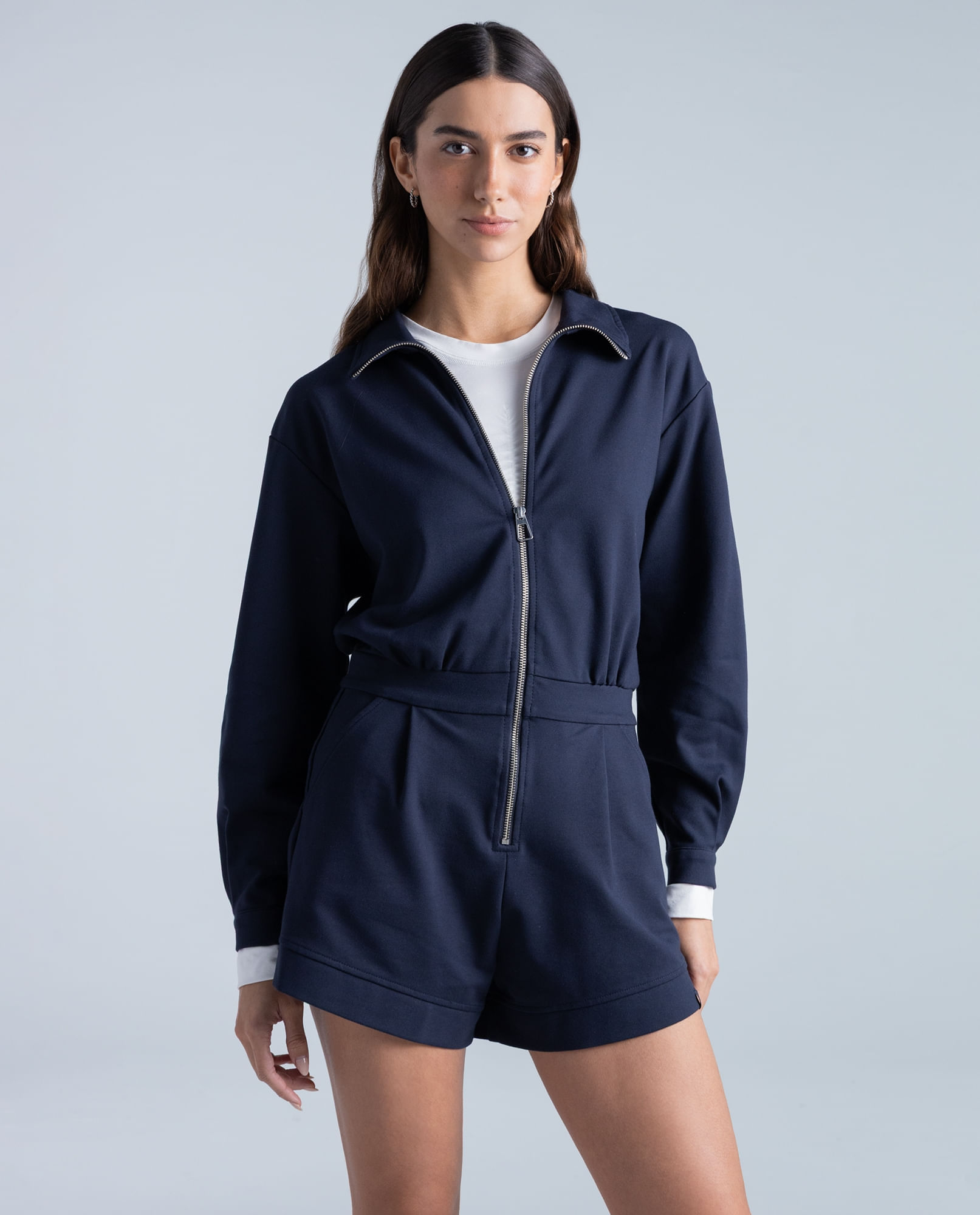 Overall regular cuello camisero para mujer