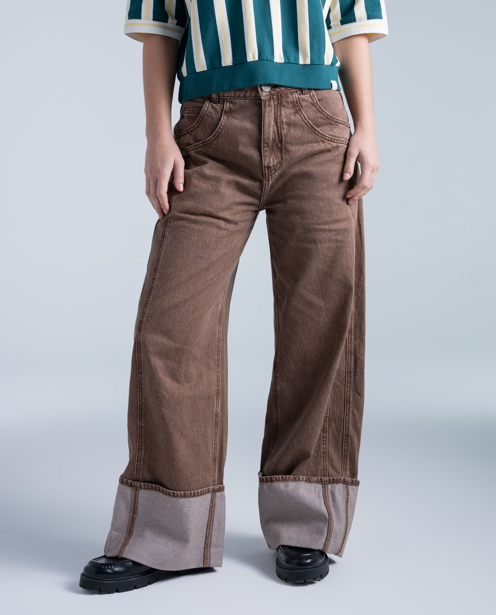 Jean Wide Bootcut bajo para mujer