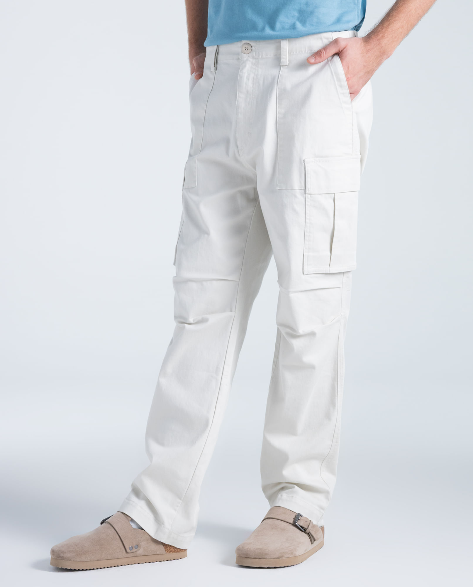 Jean Cargo tiro medio para hombre