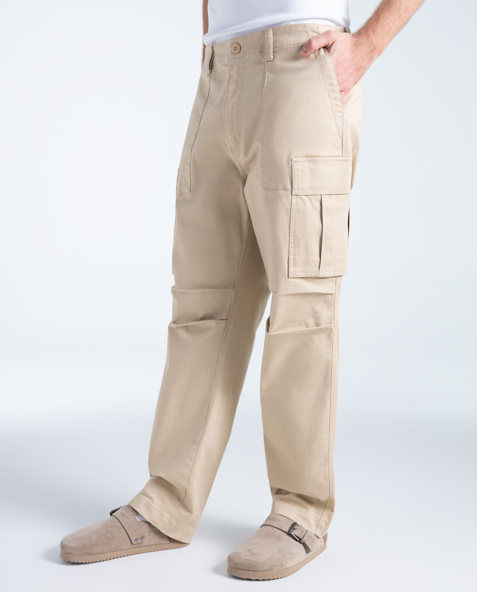 Jean Cargo tiro medio para hombre