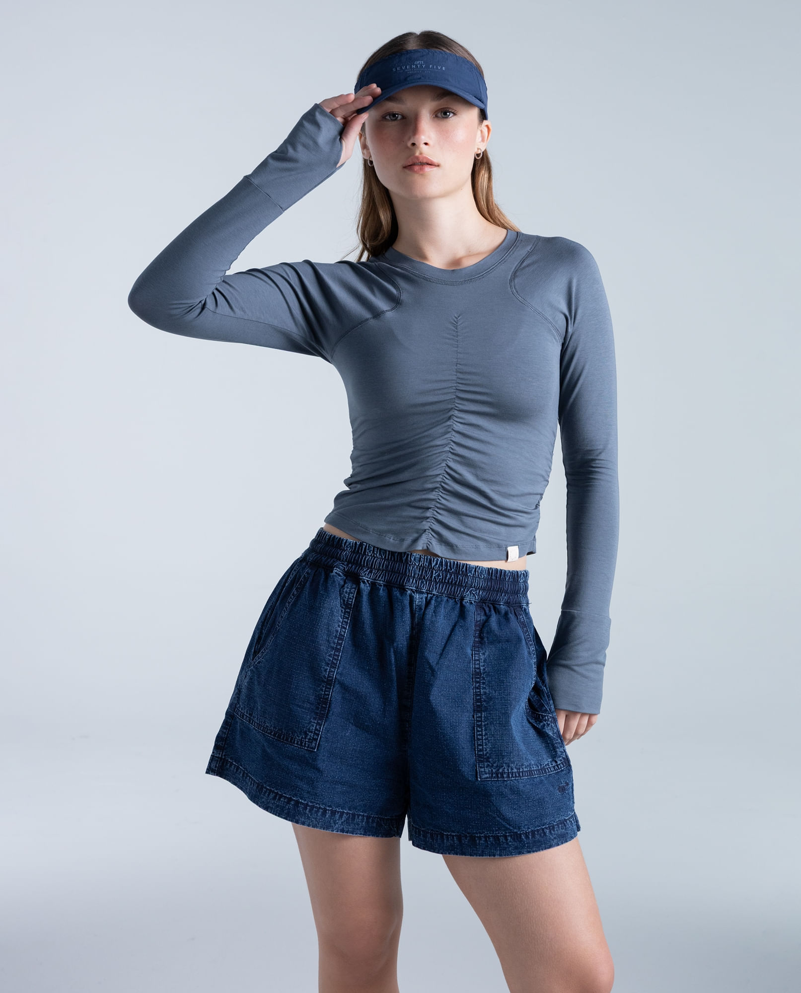 Camiseta estampado localizado manga media cuello redondo para mujer