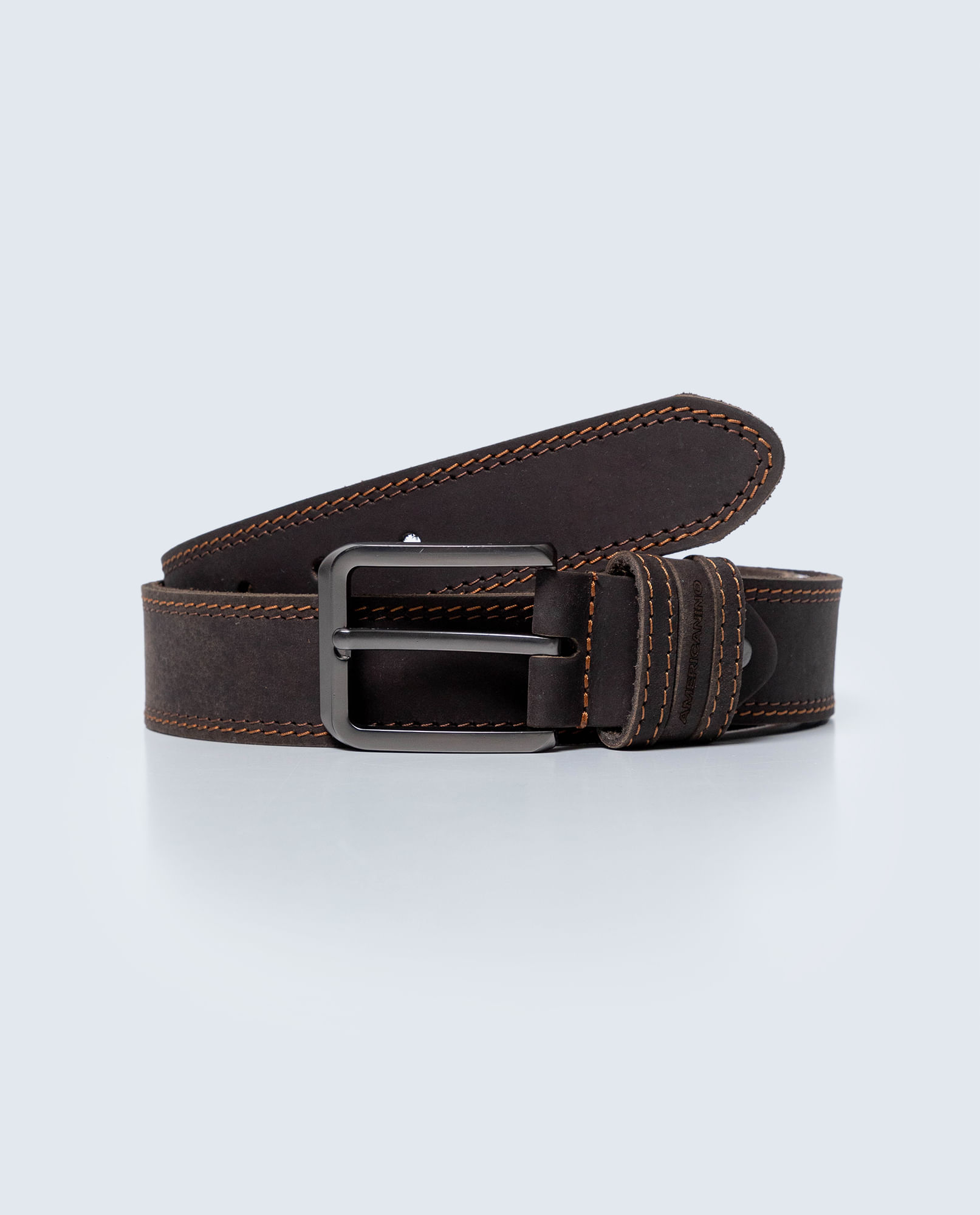 Cinturón clásico cuero hebilla metálica para hombre