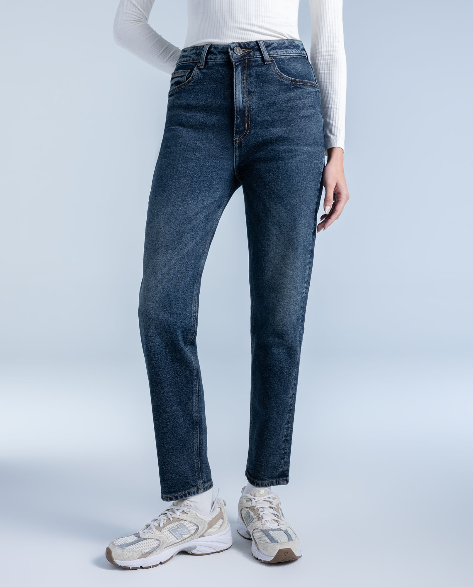Jeans Mom Algodón Elastano Femenino