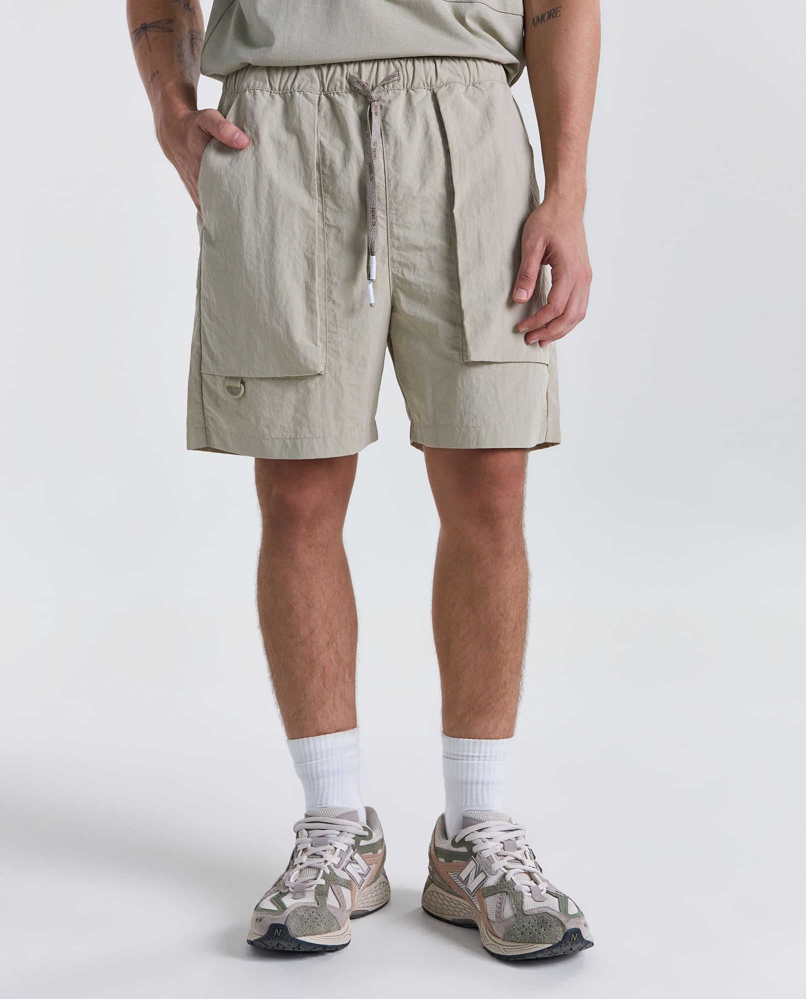 Bermuda Jogger Nylon Tiro Medio para Hombre